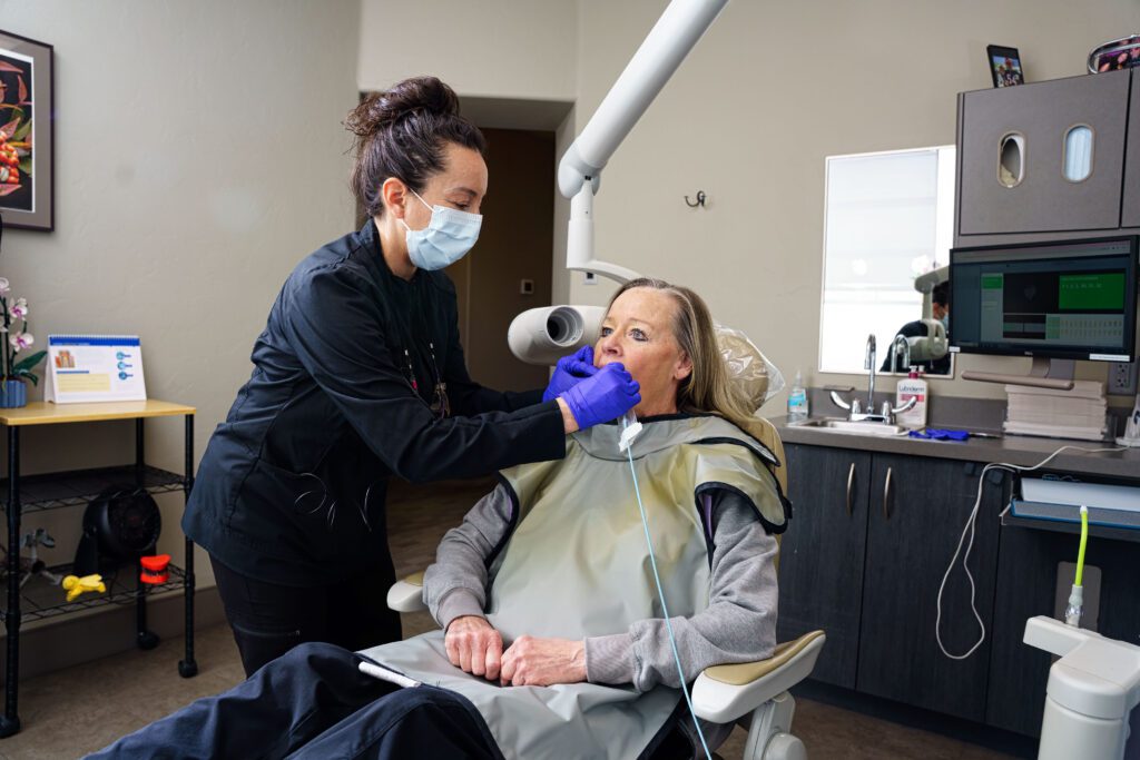Dental treatment in progress